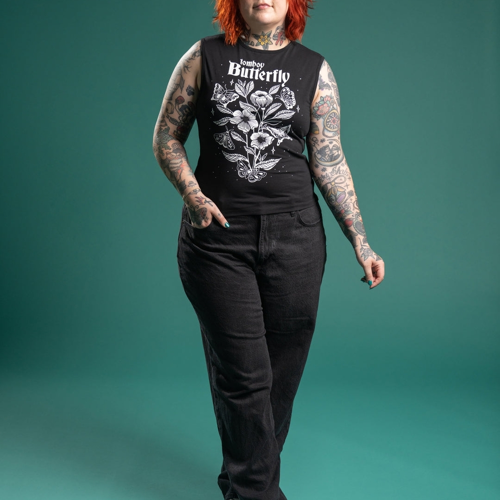 Black Graphic Muscle Tee